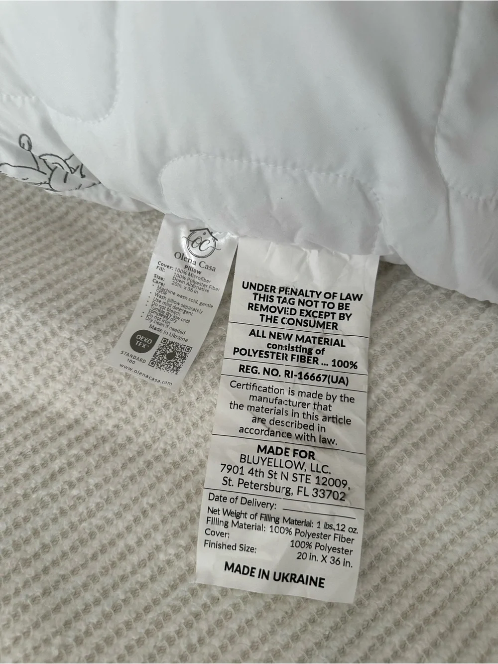 White Quilted Pillow King Size